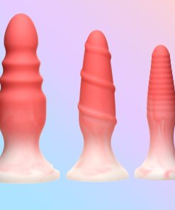 3 Piece Silicone Butt Plug Set - Pink