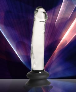 Glass Dildo with Silicone Base - 7.6 Inch