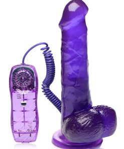 7.5 Inch Suction Cup Vibrating Dildo - Purple