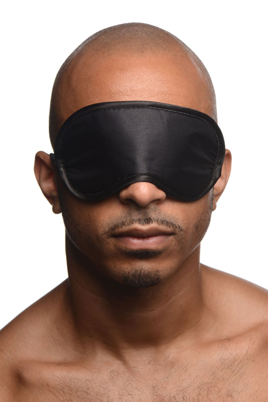Black Satin Blindfold Mask - Image 2