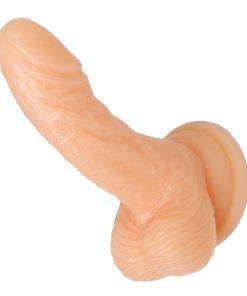 Silicone 4 Inch Realistic Suction Cup Mini Dildo- Flesh