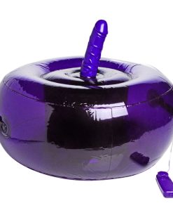 Sit-and-Ride Inflatable Seat with Vibrating Dildo - Purple