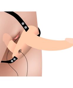 Power Pegger Silicone Vibrating Double Dildo with Harness