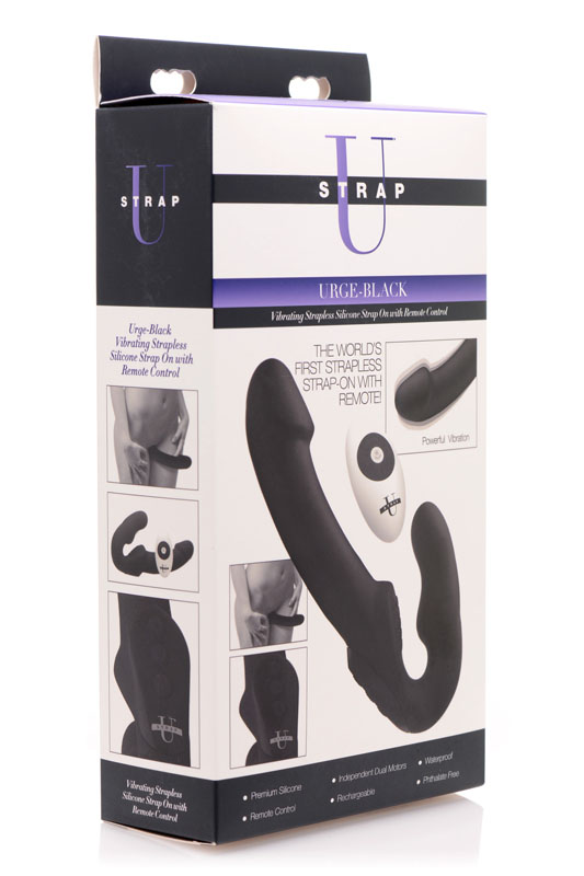 Urge Silicone Strapless Strap On With Remote- Black - Image 6