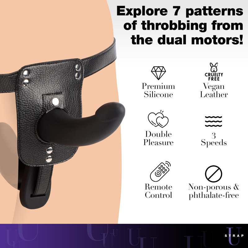 Double Take 10X Double Penetration Vibrating Strap-on Harness - Black - Image 5