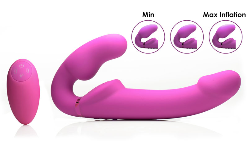 Worlds First Remote Control Inflatable Vibrating Silicone Ergo Fit Strapless Strap-On - Image 3