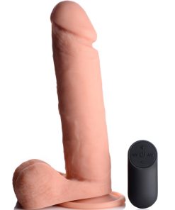 Big Shot Vibrating Remote Control Silicone Dildo with Balls - 9 Inch