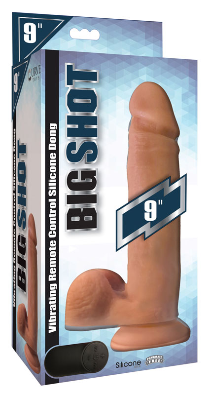 Big Shot Vibrating Remote Control Silicone Dildo with Balls - 9 Inch - Image 5