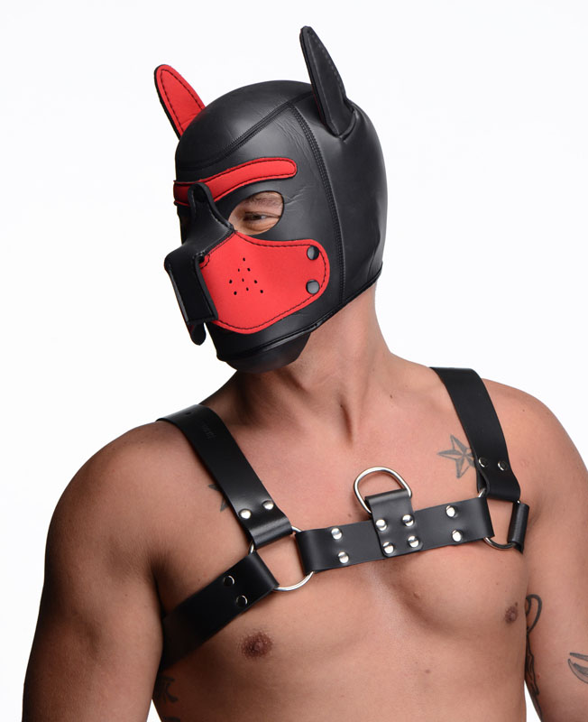 Spike Neoprene Puppy Hood - Red - Image 2
