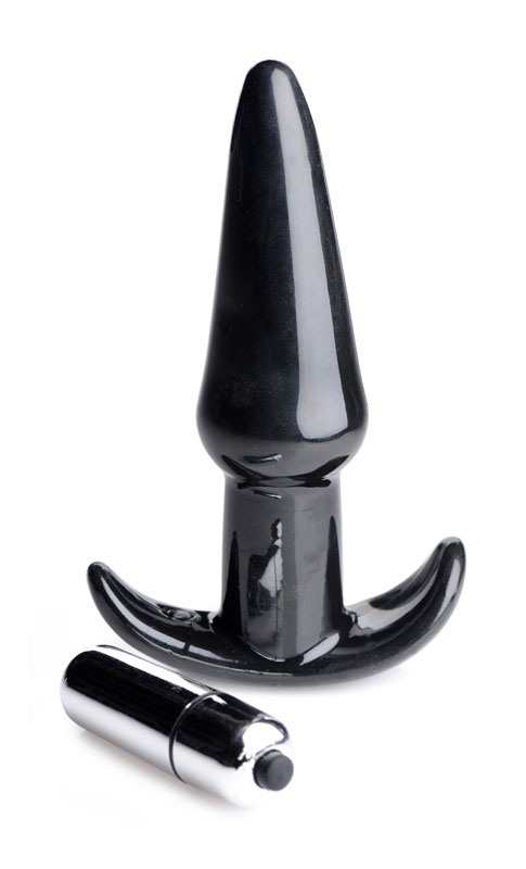 Smooth Vibrating Anal Plug - Black - Image 3