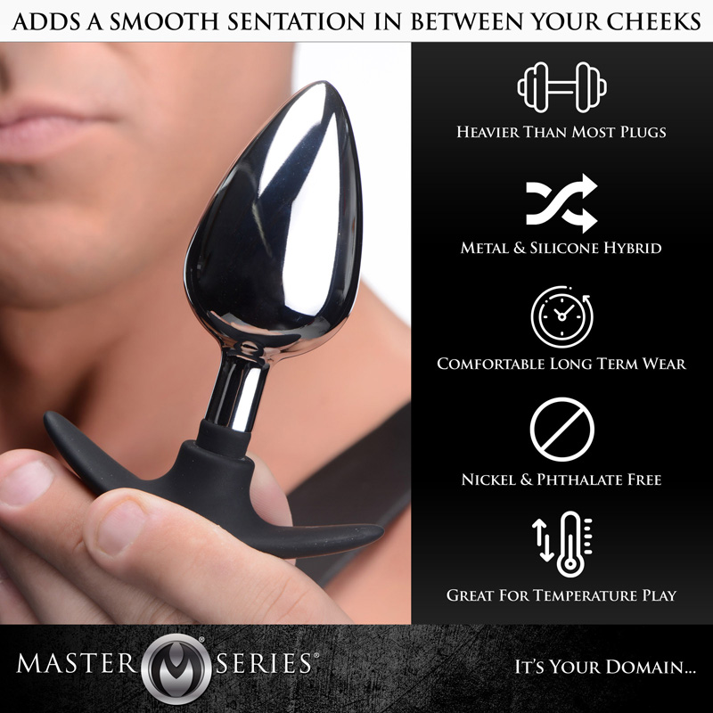 Dark Invader Metal and Silicone Anal Plug - Large - Image 4