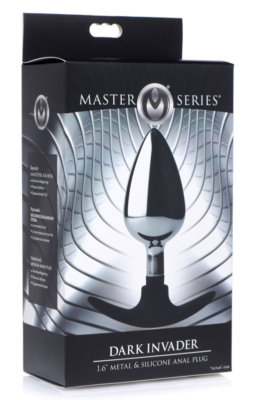 Dark Invader Metal and Silicone Anal Plug - Large - Image 10