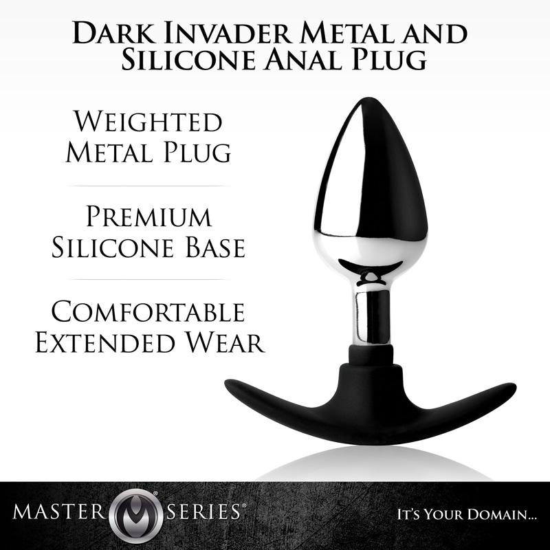 Dark Invader Metal and Silicone Anal Plug - Medium - Image 2