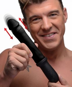 8X Auto Pounder Vibrating and Thrusting Dildo with Handle - Black