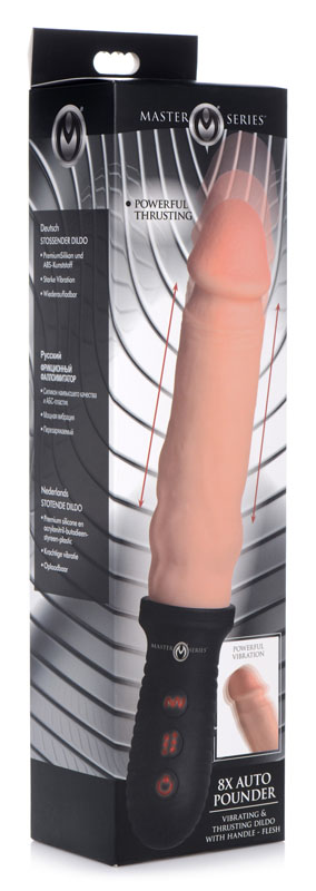 8X Auto Pounder Vibrating and Thrusting Dildo with Handle - Beige - Image 6