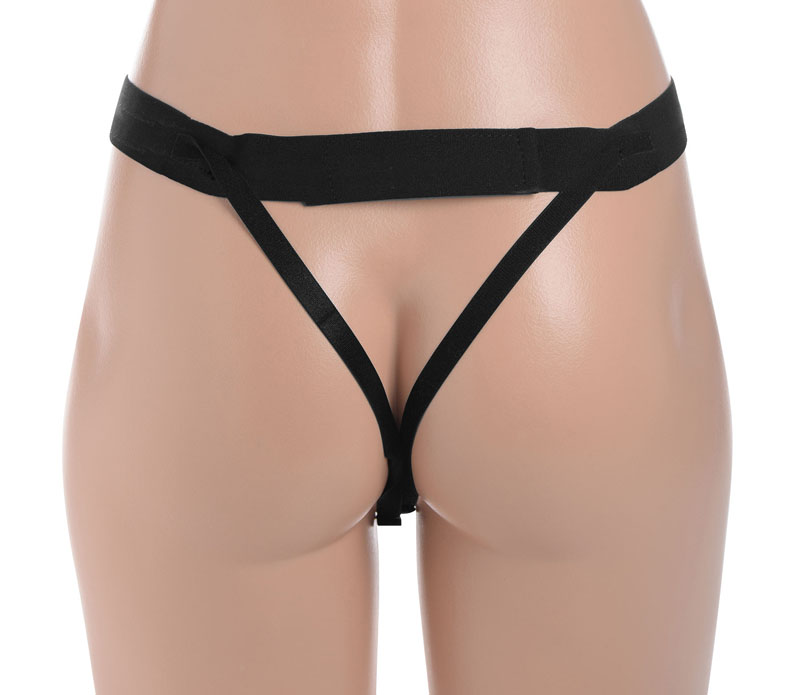 Hollow Silicone Dildo Strap-on - Black - Image 5