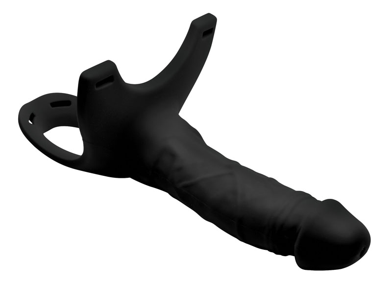 Hollow Silicone Dildo Strap-on - Black - Image 7