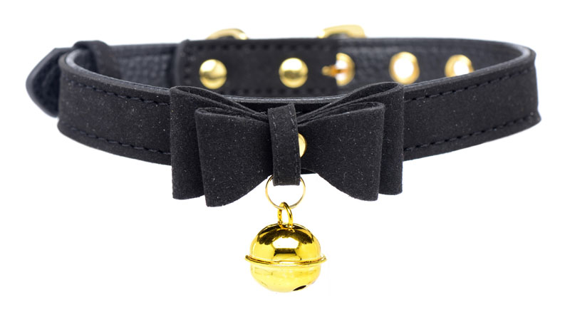 Golden Kitty Cat Bell Collar - Black/Gold - Image 2