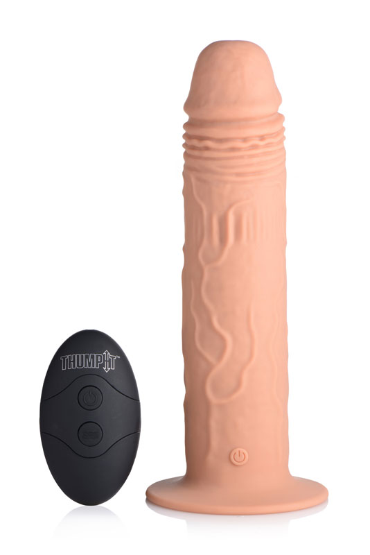 7X Remote Control Vibrating and Thumping Dildo - Medium - Image 4