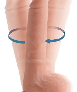 Vibrating and Rotating Remote Control Silicone Dildo with Balls - 8 Inch