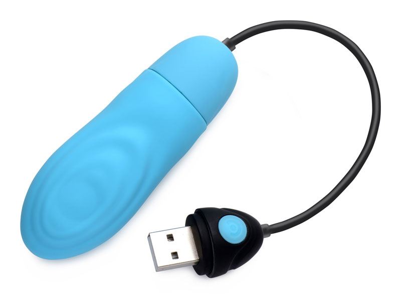 7X Pulsing Rechargeable Silicone Vibrator - Blue - Image 3
