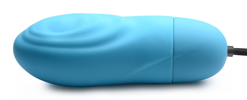 7X Pulsing Rechargeable Silicone Vibrator - Blue - Image 4