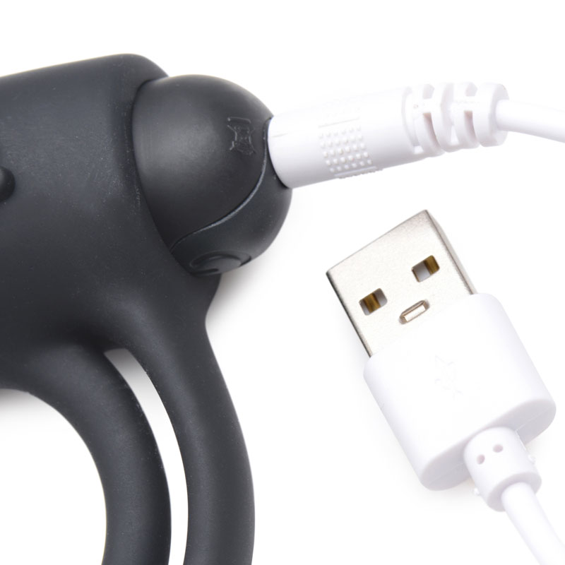 Remote Control 28X Vibrating Cock Ring and Bullet - Black - Image 4