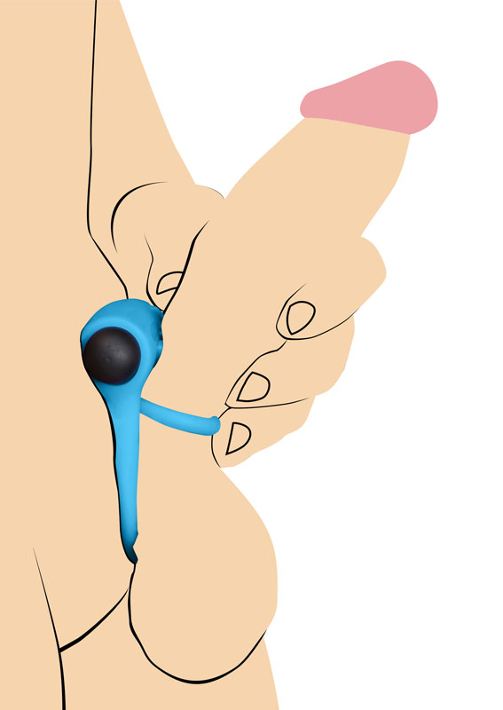 Remote Control 28X Vibrating Cock Ring and Bullet - Blue - Image 3