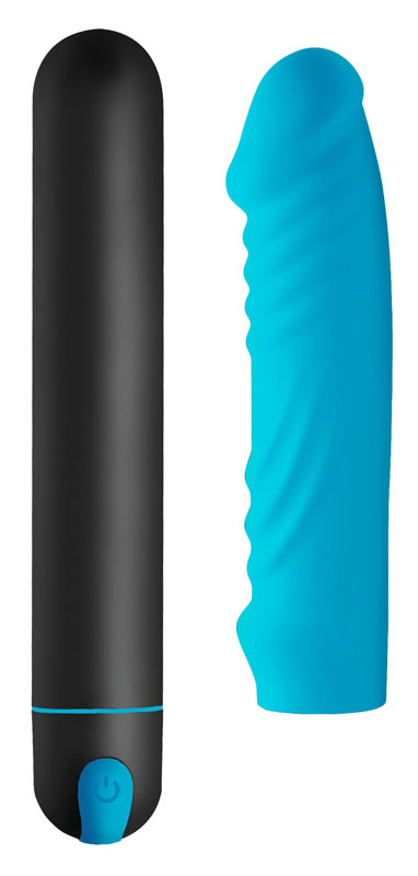 XL Silicone Bullet and Ribbed Sleeve - Image 3