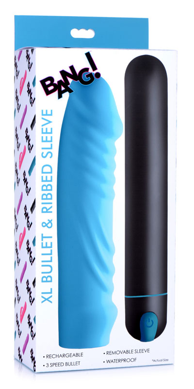 XL Silicone Bullet and Ribbed Sleeve - Image 7