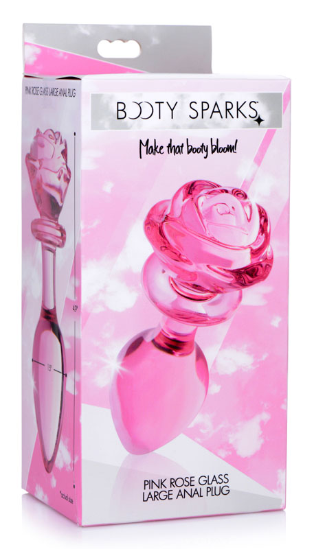 Pink Rose Glass Anal Plug - Large - Image 7