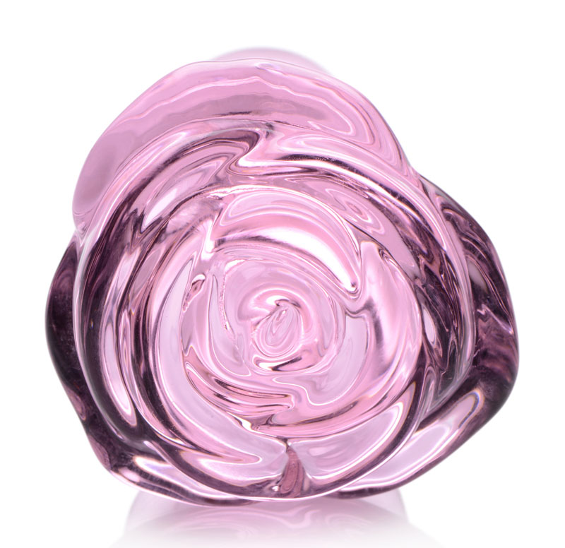 Pink Rose Glass Anal Plug - Small - Image 5