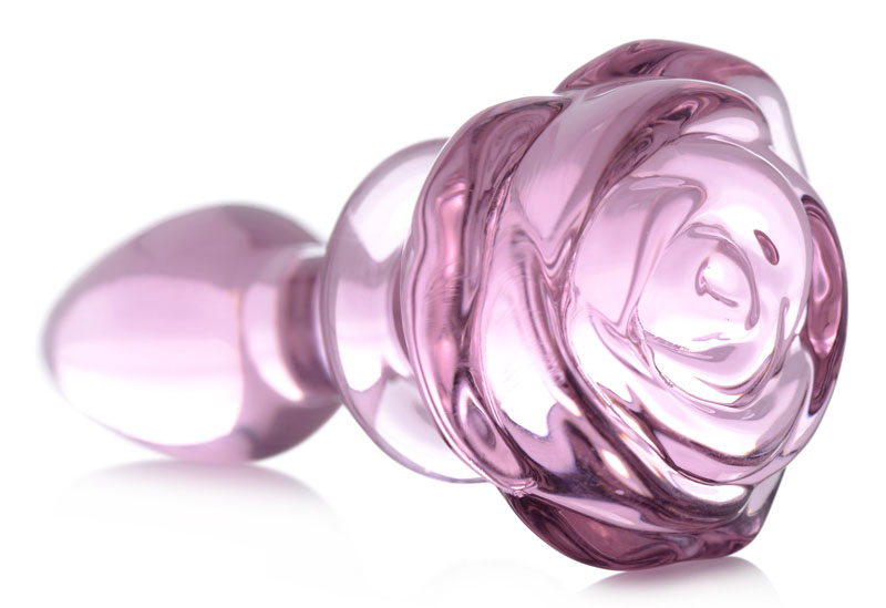 Pink Rose Glass Anal Plug - Small - Image 6