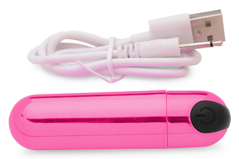 10X Rechargeable Vibrating Metallic Bullet - Pink - Image 6