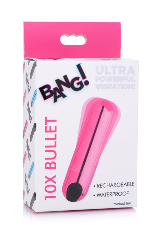 10X Rechargeable Vibrating Metallic Bullet - Pink - Image 8