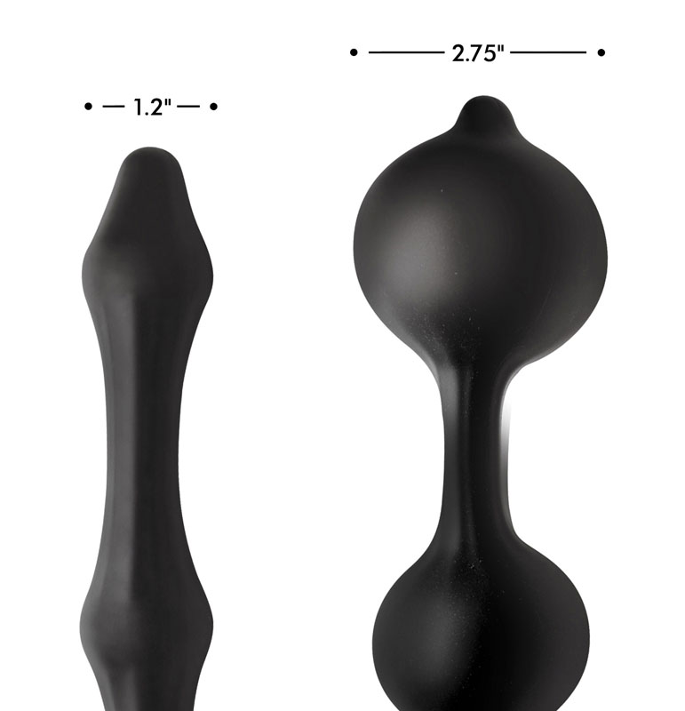 Devils Rattle Inflatable Silicone Anal Plug with Cock and Ball Ring - Image 8