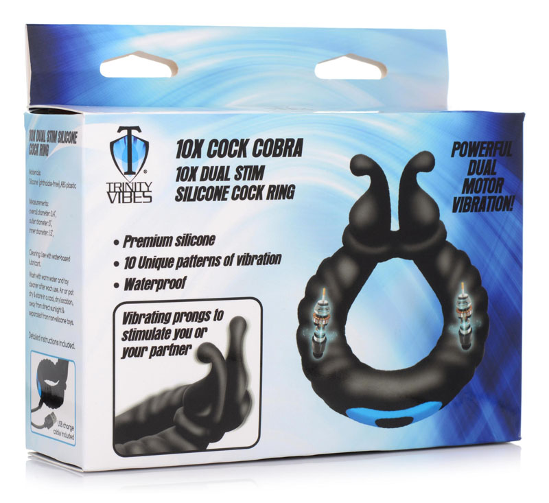 10X Cobra Dual Stimulation Silicone Cock Ring - Image 7