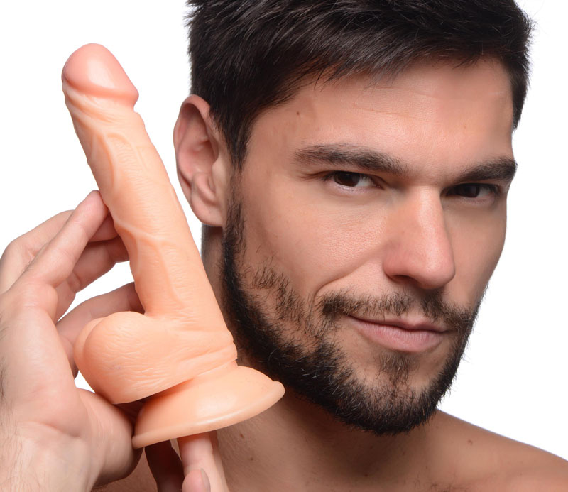 6.5 Inch Dildo with Balls - Light - Image 2