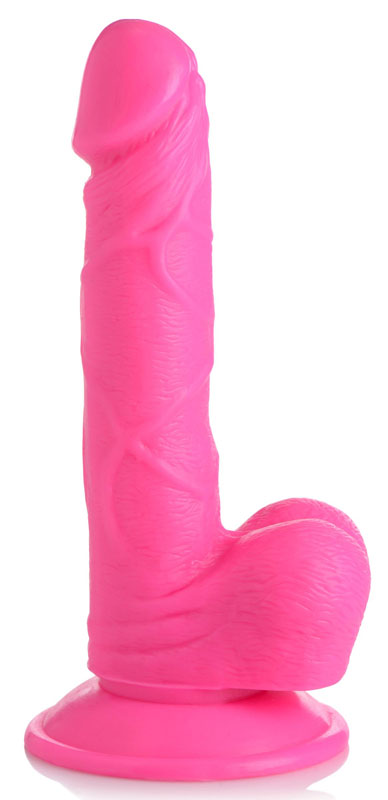 6.5 Inch Dildo with Balls - Pink - Image 4
