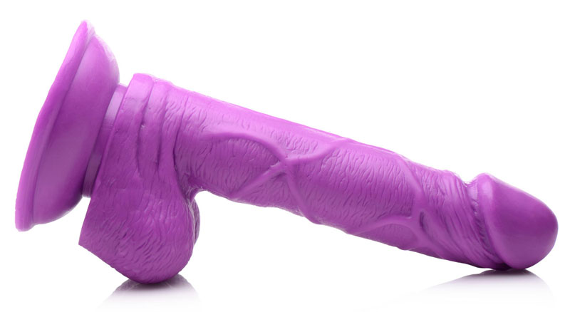 6.5 Inch Dildo with Balls - Purple - Image 5