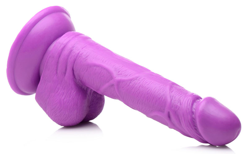 6.5 Inch Dildo with Balls - Purple - Image 4