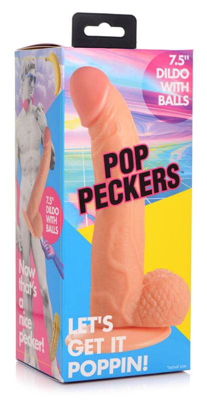 7.5 Inch Dildo with Balls - Light - Image 9