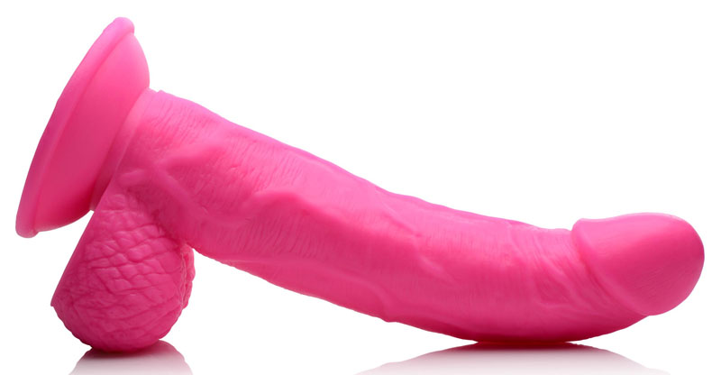 7.5 Inch Dildo with Balls - Pink - Image 6