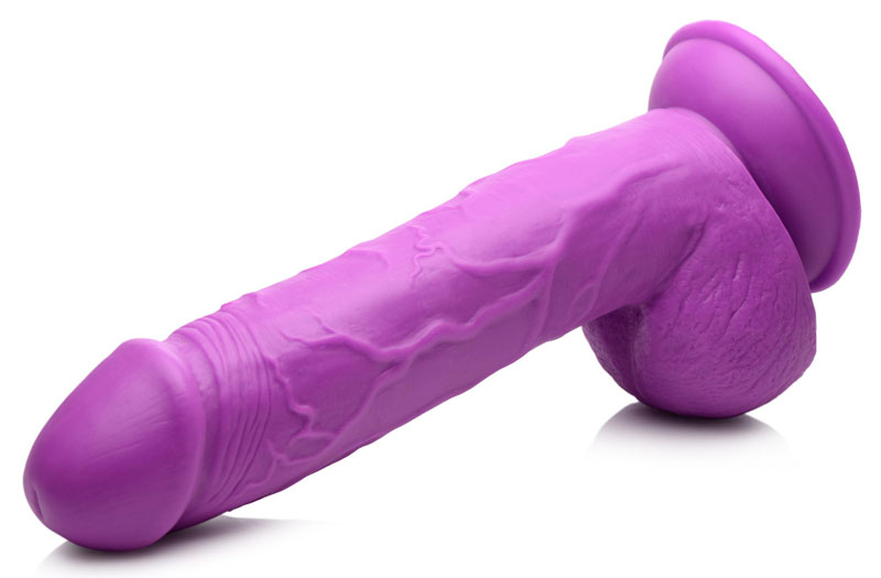 8.25 Inch Dildo with Balls - Purple - Image 5