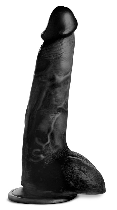 Beefy Brad 9 inch Dildo with Balls - Black - Image 4