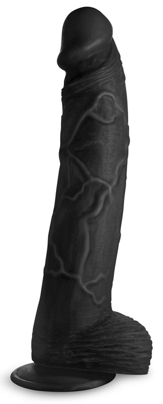 Hung Harry 11.75 Inch Dildo with Balls - Black - Image 3