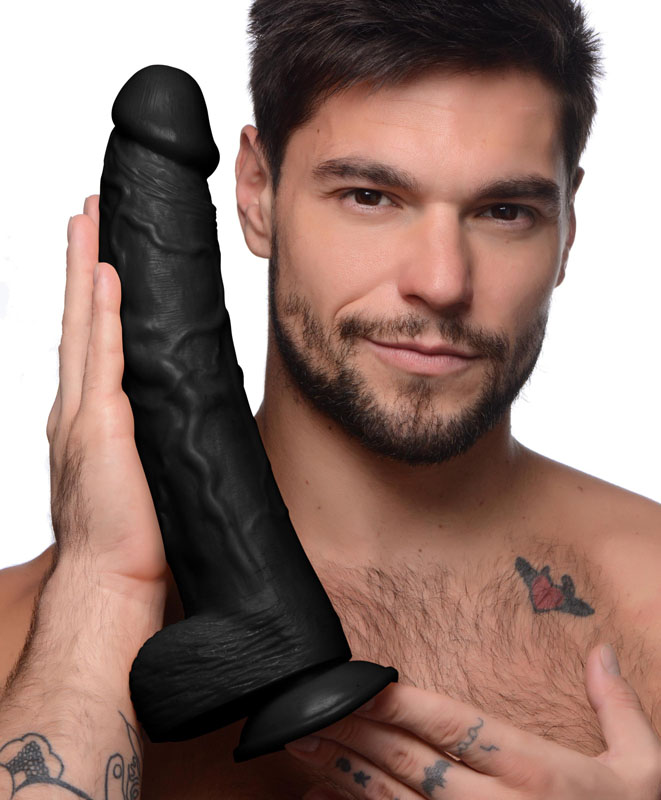 Hung Harry 11.75 Inch Dildo with Balls - Black - Image 2