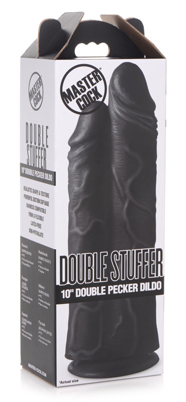 Double Stuffer 10 Inch Dildo - Black - Image 7