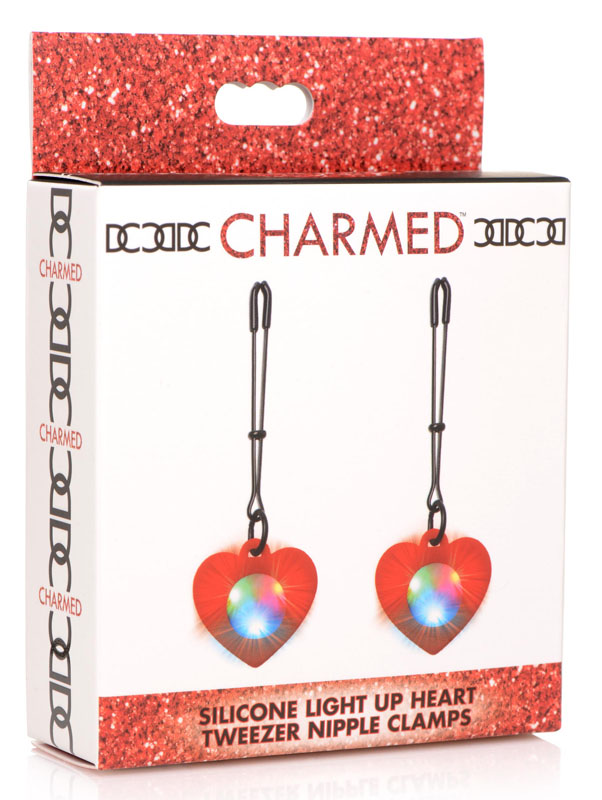 Silicone Light Up Heart Tweezer Nipple Clamps - Image 3