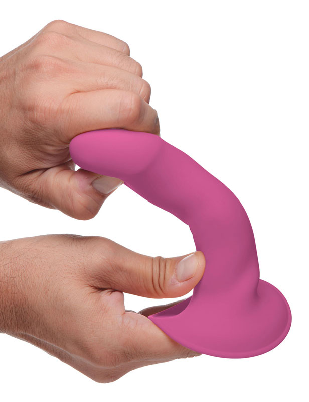 10X Squeezable Vibrating Dildo - Pink - Image 5
